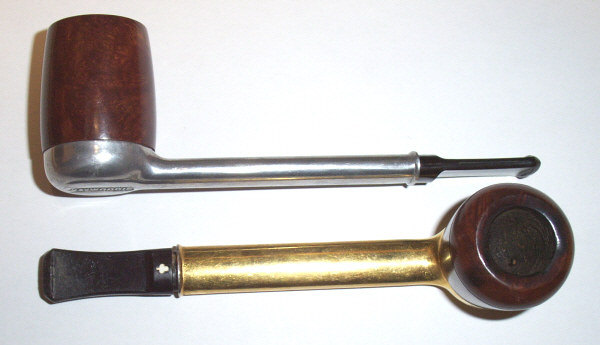 Metal Hand Pipes - Brass Pipe With Wood Bowl And Mouthpiece